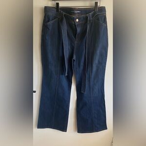 Chico's Indigo Denim Trousers with Button Detail
